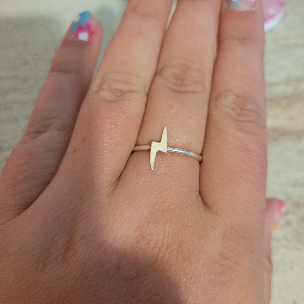 Lightning Bolt Silver Ring